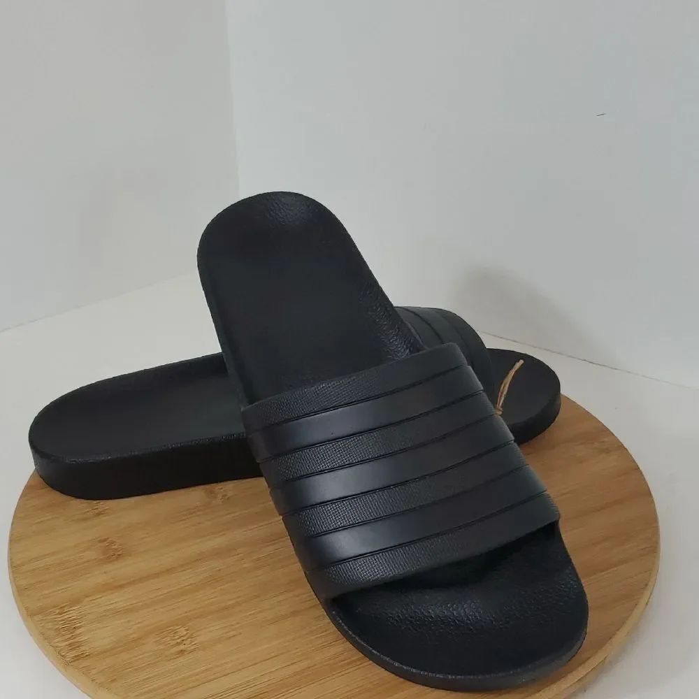 adidas Adilette Aqua Slide Sandals Black Men's 12 Women's 13 NIB